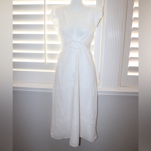 HELLO MOLLY Wondering Faes Midi White Dress Size 2 - Picture 4 of 5